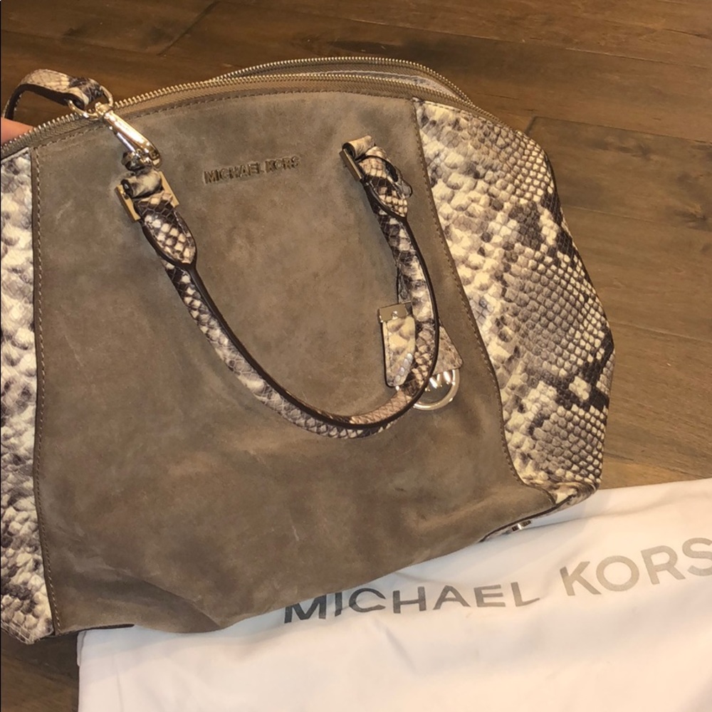 Authentic Michael Kors Python And Suede Purse - image 1